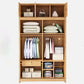Contemporary Sliding Door Cabinet Rubberwood Storage Cabinet with Legs