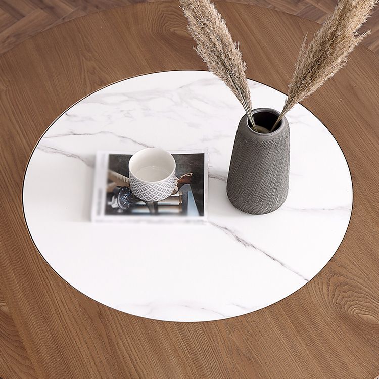 Modern 1/4/7 Pieces Round Dinette Set Ash Wood Dining Table Set with Stone Turntable Clearhalo 'Dining Room Sets' 'Dining Tables & Seating' 'dining_room_set' 'furn' 'furn_dining_room_set' 'Furniture' 'furniture_dining_room_set' 'Kitchen & Dining Furniture' 1200x1200_07c8f083-da15-41df-85ad-05777044d2ee