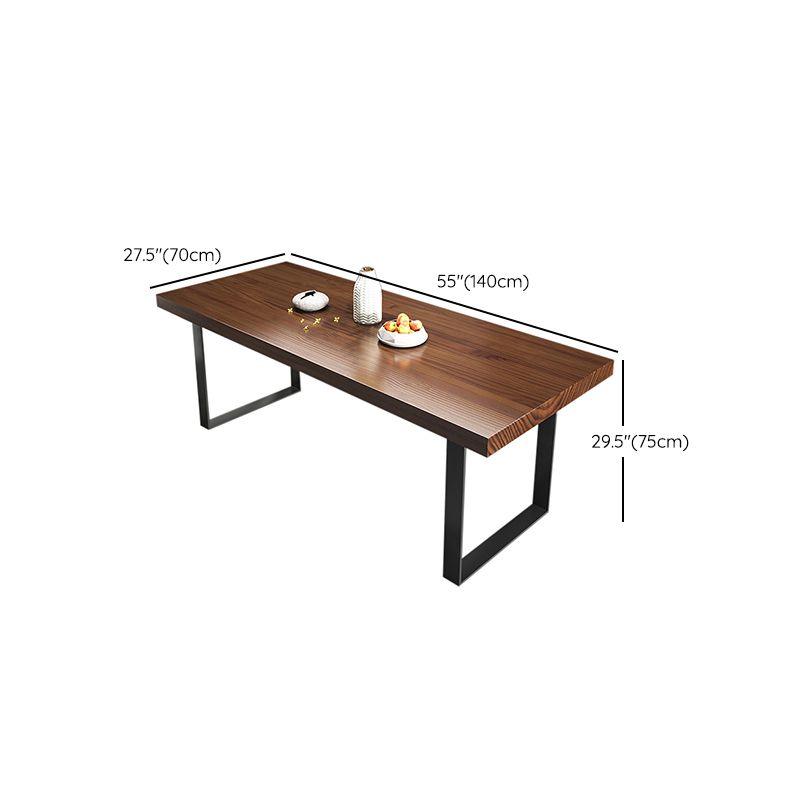 Rectangle Solid Wood Kitchen Desk Industrial Double Pedestal Table