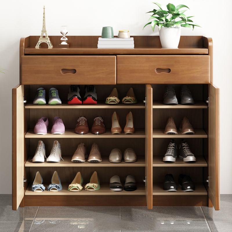 Modern Rectangle Accent Cabinet Wood Grooves Side Cabinet with Drawer Clearhalo 'Cabinets & Chests' 'cabinets_chests' 'furn' 'furn_cabinets_chests' 'Furniture' 'Living Room Furniture' 1200x1200_07cd5294-dd36-4c37-b2f6-df549aefebab