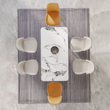 Sedia da sala da pranzo in pelle glam mobili laterali di wingback in finitura opaca per interno