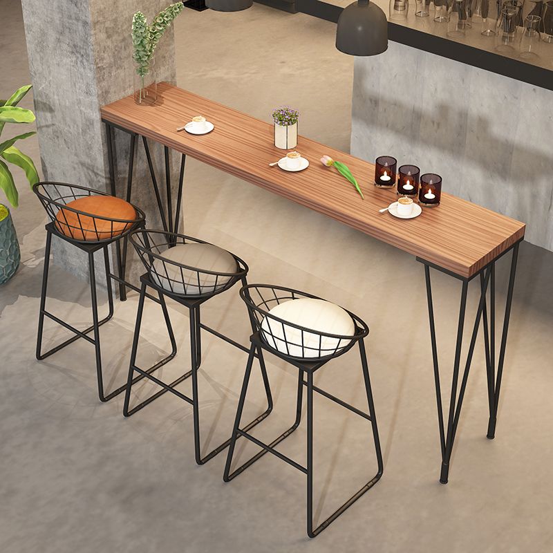 Pine Wood Bar Dining Table Modern Rectangle Bar Table with 4 Legs Pedestal for Dining Room Clearhalo 'Bar Furniture' 'Bar Tables' 'bar_tables' 'furn' 'furn_bar_tables' 'Furniture' 'Kitchen & Dining Furniture' 1200x1200_07ce8807-07c4-4d50-a844-066b4a1b5e10