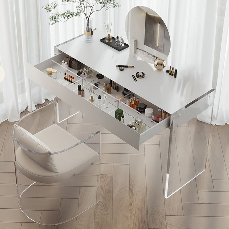 White Slate Top Make-up Vanity with Drawer for Bedroom 29.5" Clearhalo 'Bedroom Furniture' 'furn' 'furn_makeup_vanities' 'Furniture' 'Makeup Vanities' 'makeup_vanities' 1200x1200_07ceffc2-c9f6-4119-9bb3-792c1ffe102b
