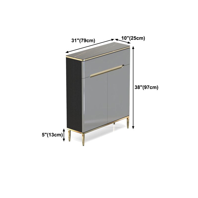 Glam Style Sideboard Gray Dining Sideboard Buffet for Living Room and Kitchen Clearhalo 'buffet_sideboard' 'Buffets & Sideboards' 'furn' 'furn_buffet_sideboard' 'Furniture' 'Kitchen & Dining Furniture' 1200x1200_07cf7412-9e96-4928-a586-4297db3f2776