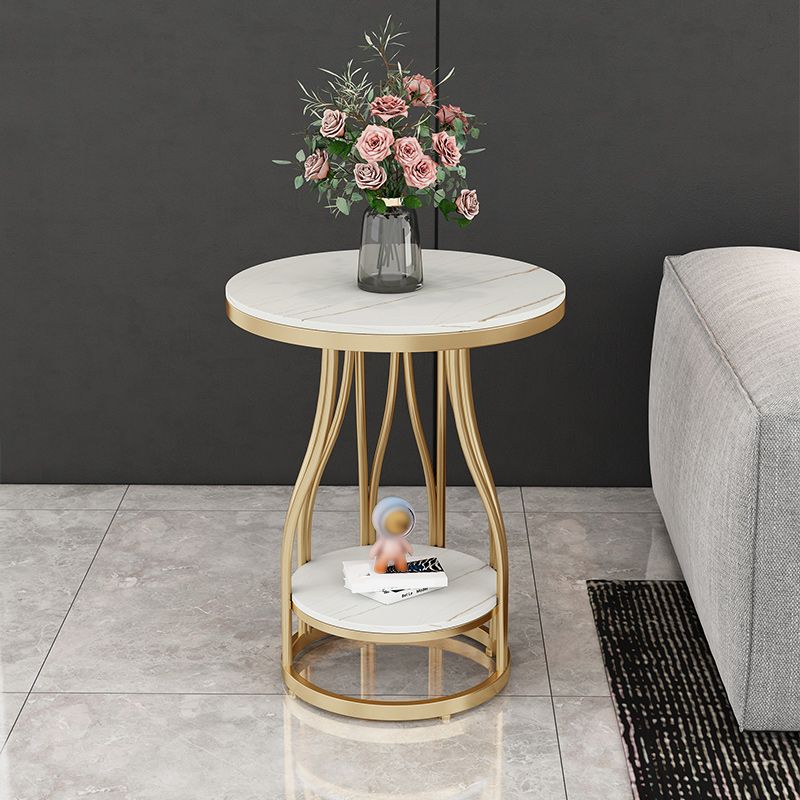 19"W Contemporary Corner Table Round Storage Accent Side Table Clearhalo 'Coffee & Accent Tables' 'End & Side Tables' 'end_side_tables' 'furn' 'furn_end_side_tables' 'Furniture' 'Living Room Furniture' 1200x1200_07cfe368-a8a8-4876-8293-caa055461fa2