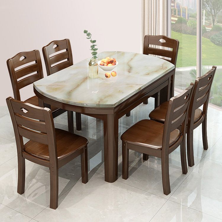 Modern Round Stone Dining Table Rubber Legs Foldable Table for Dining Room Clearhalo 'Dining Tables & Seating' 'Dining Tables' 'dining_table' 'furn' 'furn_dining_table' 'Furniture' 'Kitchen & Dining Furniture' 1200x1200_07d0624f-ffd0-431d-a743-9d87c363f831