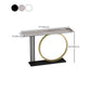 Glam Console Table Stone Rectangle Accent Table in Black , 12 Inch Wide