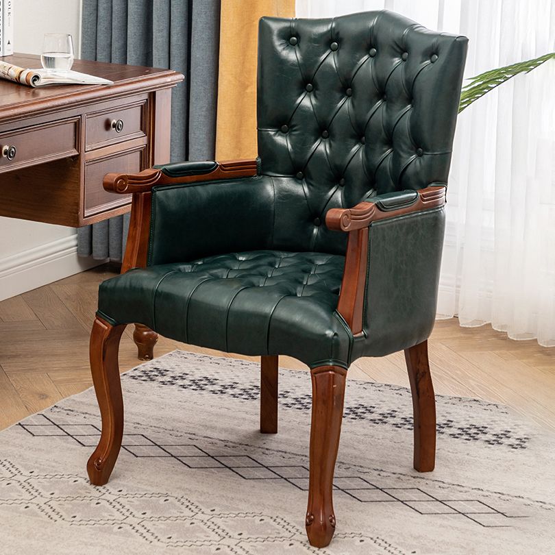 Victorian Dining Arm Chair Solid Back Side Chair with 4 Wood Legs for Home Use Clearhalo ' kitchen&dining_furn' 'Dining Chairs' 'Dining Tables & Seating' 'dining_chair' 'furn' 'furn_dining_chair' 'Furniture' 'furniture_dining_chair' 'Kitchen & Dining Furniture' 'kitchen' 1200x1200_07d294c5-d3c8-40db-800b-cc02bfda1cf2