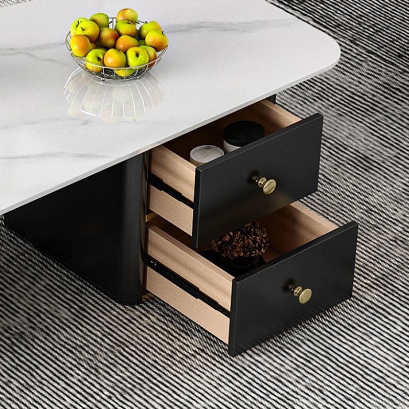 2 - Drawer Irregular Slate Coffee Table 15.7" H 1 Single Coffee Cocktail Table Clearhalo 'Coffee & Accent Tables' 'Coffee Tables' 'coffee_tables' 'furn' 'furn_coffee_tables' 'Furniture' 'Living Room Furniture' 1200x1200_07d32ef1-9a1e-4414-9cab-41332256fbdd