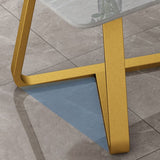 Glam Rectangle Cocktail Table Single Stone Coffee Cocktail Table