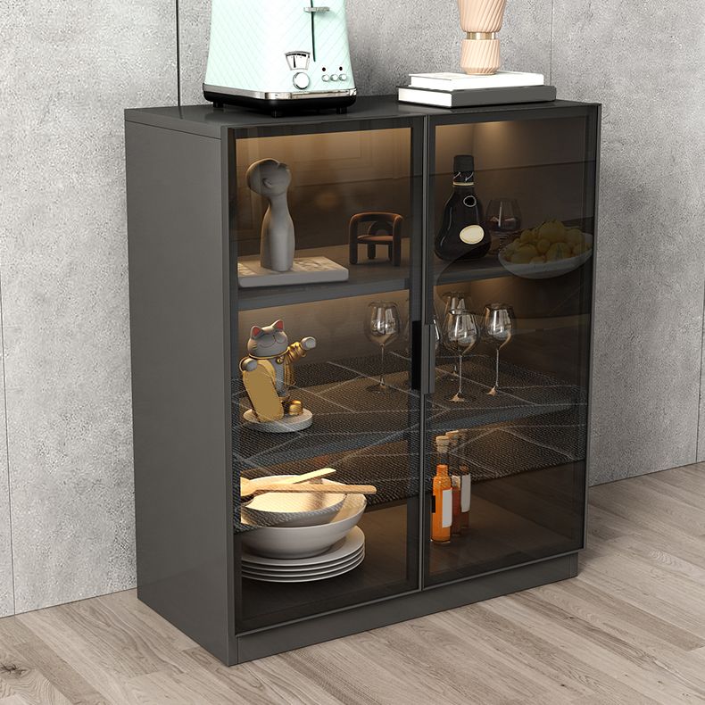 Contemporary Style Sideboard Wood Glass Doors Side Board with Cabinets Clearhalo 'buffet_sideboard' 'Buffets & Sideboards' 'furn' 'furn_buffet_sideboard' 'Furniture' 'Kitchen & Dining Furniture' 1200x1200_07d4b95c-f29f-4fde-aa37-2f71395944d3