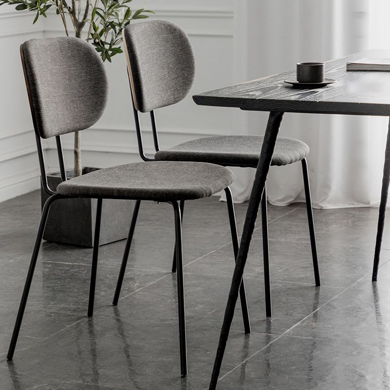 Industrial Style Linen Fabric Dining Chair Open Back Dining Side Armless Chair Clearhalo ' kitchen&dining_furn' 'Dining Chairs' 'Dining Tables & Seating' 'dining_chair' 'furn' 'furn_dining_chair' 'Furniture' 'furniture_dining_chair' 'Kitchen & Dining Furniture' 'kitchen' 1200x1200_07d68b4a-7e81-4302-9f5d-5946440931ec