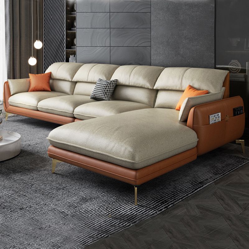 Scandinavian Right Hand Facing Sectional Fabric Sofa and Chaise with Storage Clearhalo 'furn' 'furn_sectionals' 'Furniture' 'furniture_sectionals' 'kitchen' 'kitchen_sectionals' 'Living Room Furniture' 'Sectionals' 1200x1200_07d7c692-dca1-4d5c-9f56-f70b5c1db44f