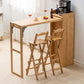 Industrial Collapsible Wood Counter Table 1/2/3/5 Pieces Bar Table Set for Balcony
