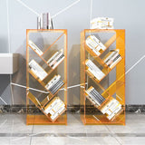 Open Back Standard Bookshelf Acrylic Bookcase with Rectangular Shelves
