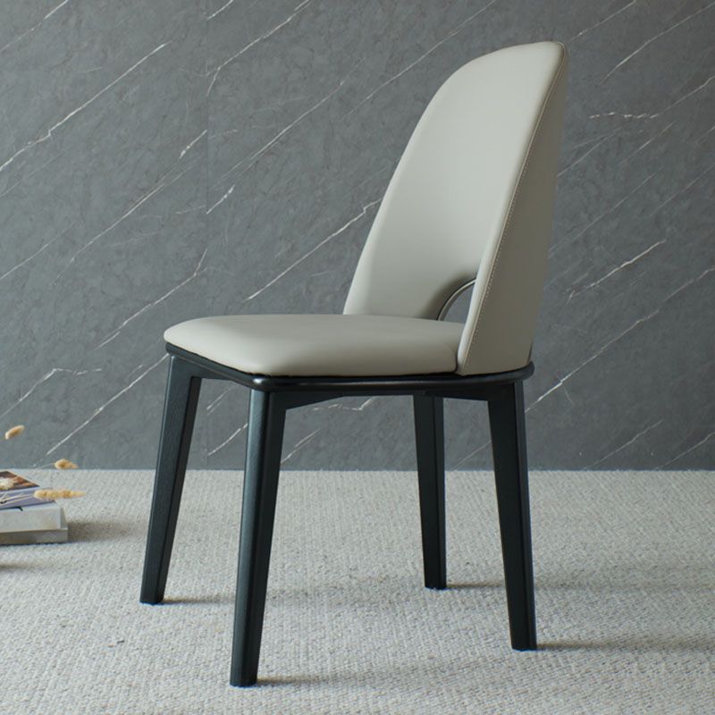 Contemporary Leather Dining Chairs Armless Open Back Chairs with Wood Legs Clearhalo 'Dining Chairs' 'Dining Tables & Seating' 'dining_chair' 'furn' 'furn_dining_chair' 'Furniture' 'furniture_dining_chair' 'Kitchen & Dining Furniture' 1200x1200_07d9fcaa-0213-4b45-9be9-43486f21a7d0