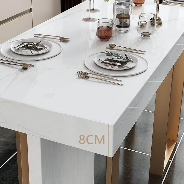 Ensemble de table de bar Glam 1/5 pièces, table de comptoir rectangulaire en pierre avec tabourets hauts pour balcon