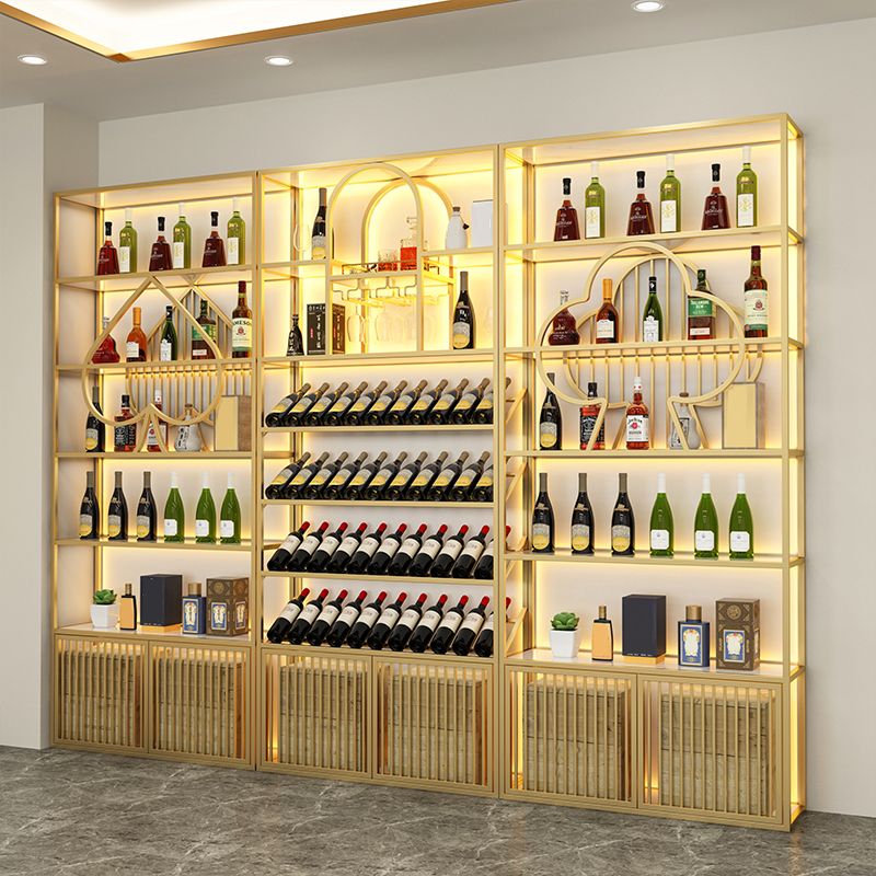 Metal di lussuoso portabottiglie di vino con supporto per ripiani bottiglia