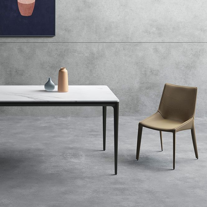 Faux Leather Contemporary Dining Room Chair Matte Finish Solid Back Dining Chair Clearhalo ' kitchen&dining_furn' 'Dining Chairs' 'Dining Tables & Seating' 'dining_chair' 'furn' 'furn_dining_chair' 'Furniture' 'furniture_dining_chair' 'Kitchen & Dining Furniture' 'kitchen' 1200x1200_07db0152-471b-4b11-8916-938a58715584