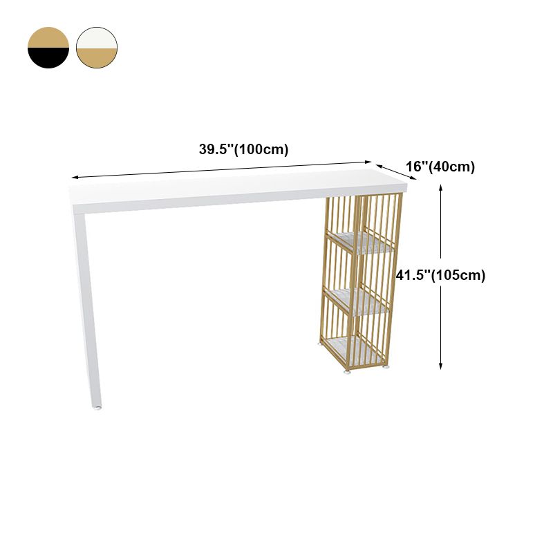 Solid Wood Counter Table with Rectangle Table Top Double Pedestal Table - 41.3" H Clearhalo 'Bar Furniture' 'Bar Tables' 'bar_tables' 'furn' 'furn_bar_tables' 'Furniture' 'furniture_bar_tables' 'Kitchen & Dining Furniture' 1200x1200_07dbbb25-5674-4a3b-8dde-f3d52cd7ce5c