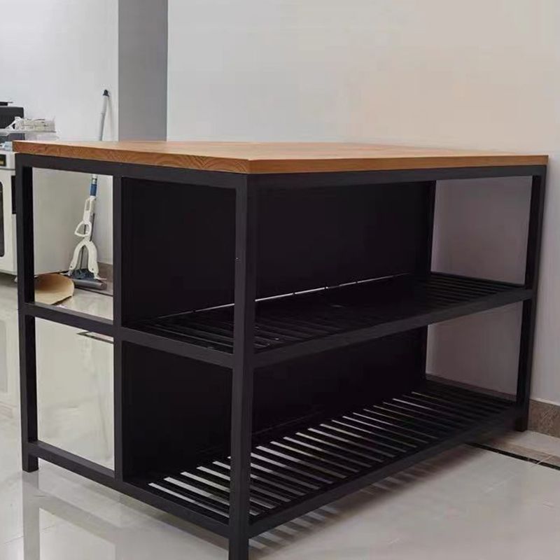 Tavolo da cucina in metallo in legno in legno in stile industriale