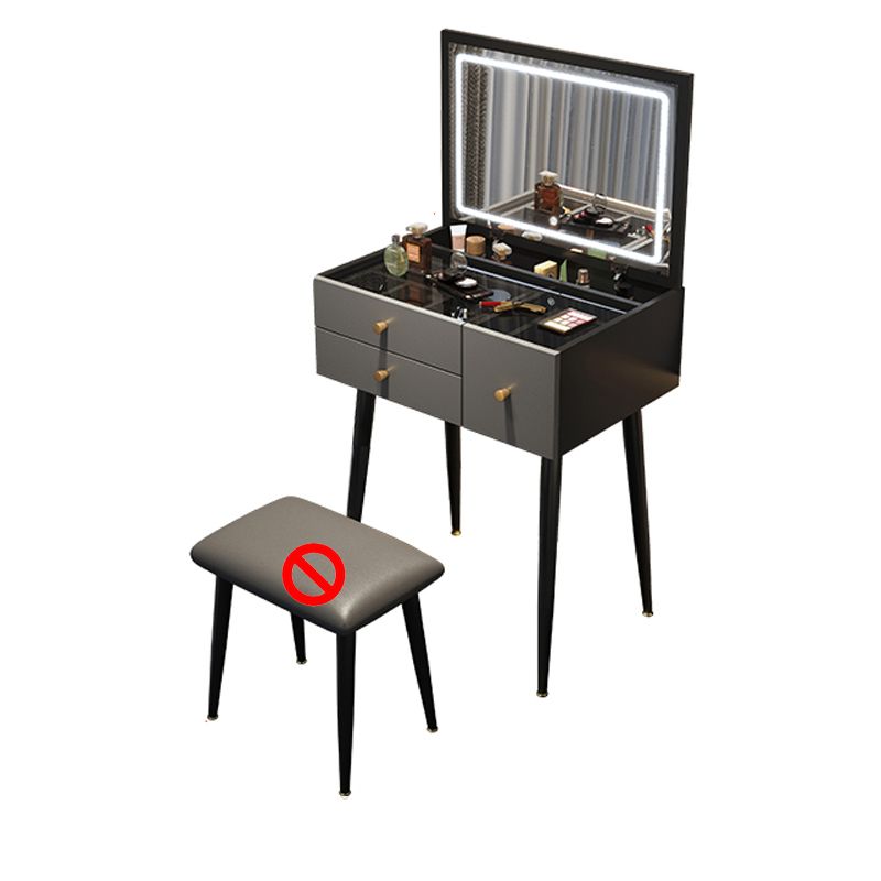 Glam Mirrored Glass Vanity Desk 3 Drawer Vanity Dressing Table Clearhalo 'Bedroom Furniture' 'furn' 'furn_makeup_vanities' 'Furniture' 'Makeup Vanities' 'makeup_vanities' 1200x1200_07de28fe-8848-4202-b627-6ea97e779dc7