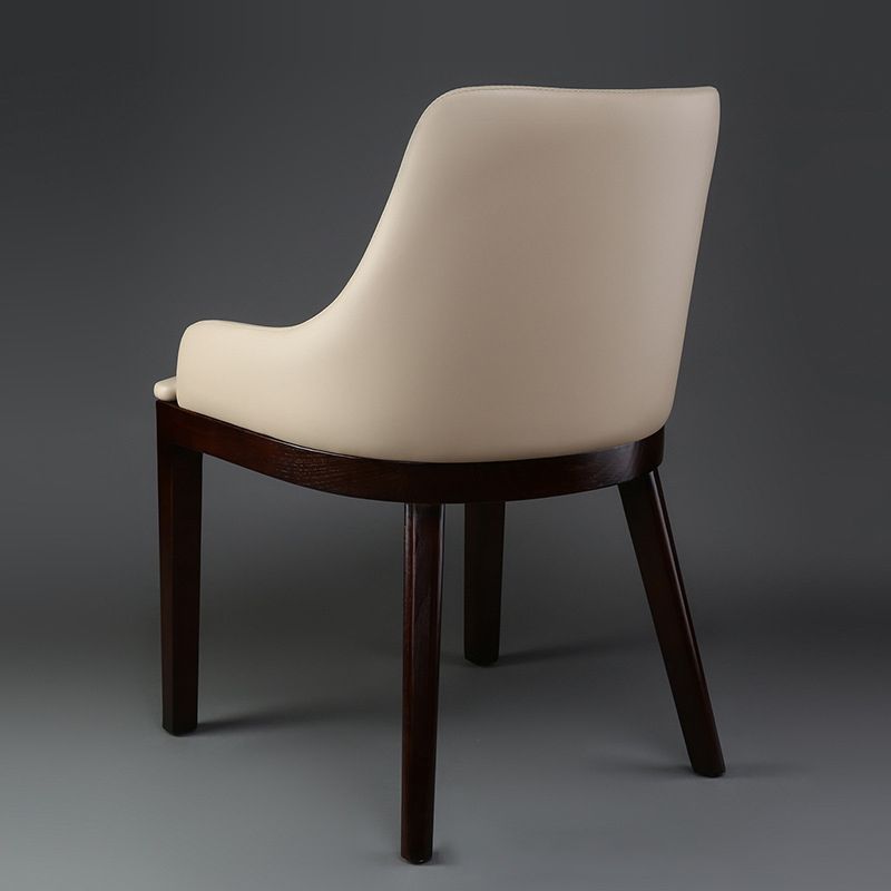 Contemporary Upholstered Arm Chair Solid Wood Home Dining Chair