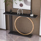 Mesa de sofá de consola de rectángulo glamoroso con soporte de hierro para Hall