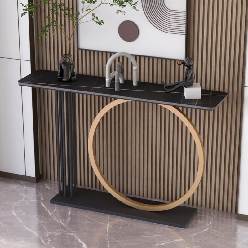 Mesa de sofá de consola de rectángulo glamoroso con soporte de hierro para Hall