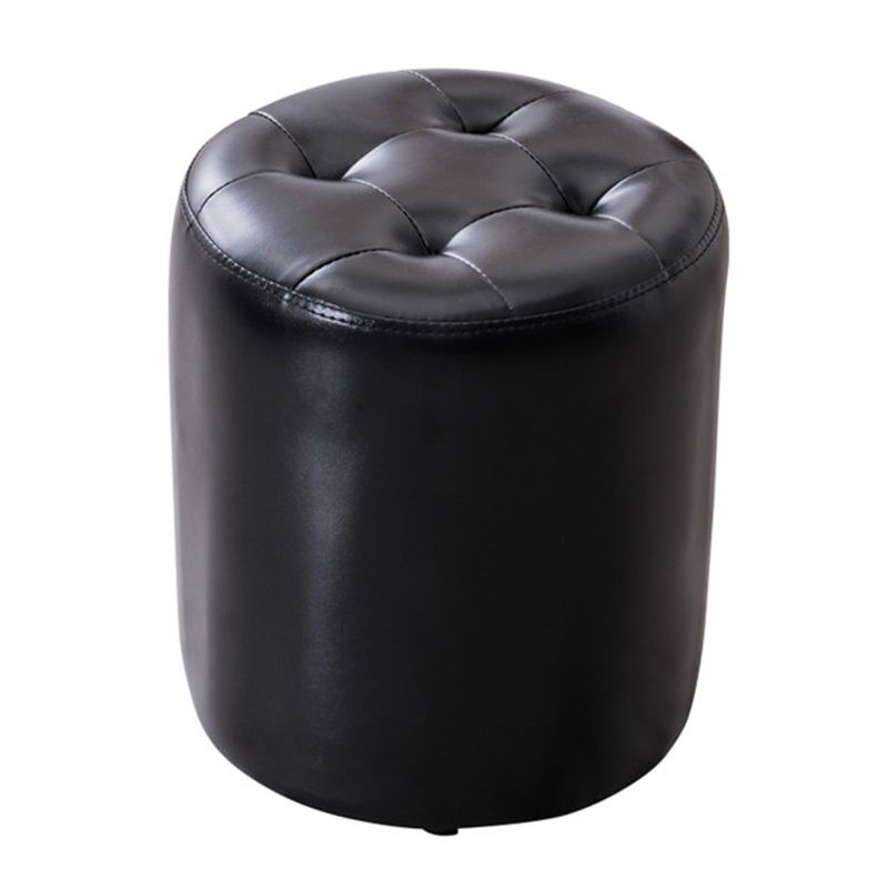 Modern Pouf Ottoman Genuine Leather Tufted Upholstered Solid Color Ottoman Clearhalo 'furn' 'furn_ottomans_poufs' 'Furniture' 'Living Room Furniture' 'Ottomans & Poufs' 'ottomans_poufs' 1200x1200_07e191e9-4a95-4ab8-91ab-a0d8effd46e9