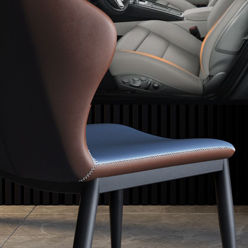 Contemporary Dining Chair Armless Metal Wingback Chairs for Kitchen Clearhalo ' kitchen&dining_furn' 'Dining Chairs' 'Dining Tables & Seating' 'dining_chair' 'furn' 'furn_dining_chair' 'Furniture' 'furniture_dining_chair' 'Kitchen & Dining Furniture' 'kitchen' 1200x1200_07e23f9a-1633-41c2-b1be-e41a7017221c