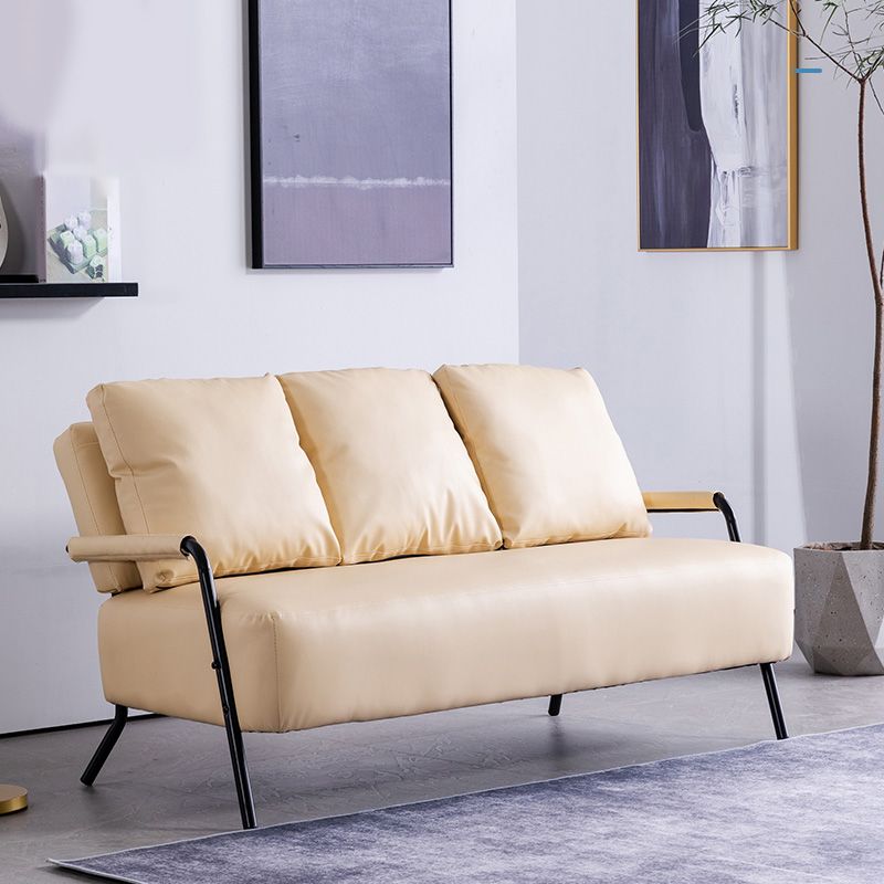 Divano contemporaneo con cuscini di padri metallici con posti a sedere a quattro gambe