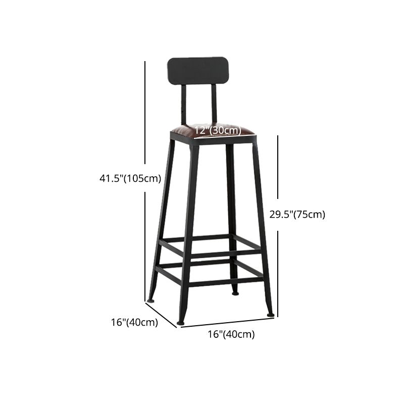 Industrial Footrest Armless Barstool Leather Stackable Coffee Shop Stool Clearhalo 'Bar Furniture' 'Bar Stools' 'bar_stools' 'furn' 'furn_bar_stools' 'Furniture' 'furniture_bar_stools' 'Kitchen & Dining Furniture' 1200x1200_07e2dffe-c696-4f81-b262-a4adaa3be65e