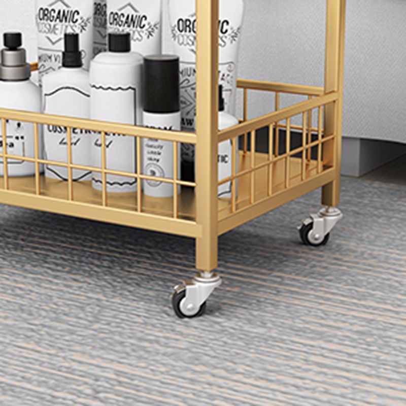 Librería de almacenamiento nórdico de metal abierta con ruedas con ruedas