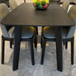 Table à manger moderne pour cuisine Table de dinette noire avec pieds en bois