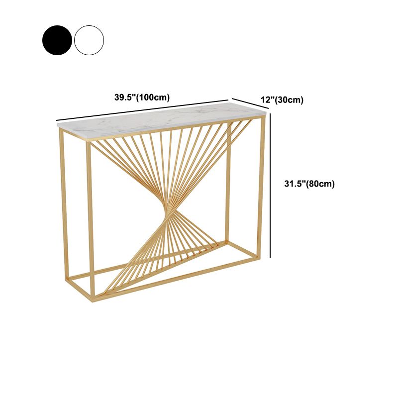 12 inch Wide Glam Console Table in White/Black Abstract Console Table ...