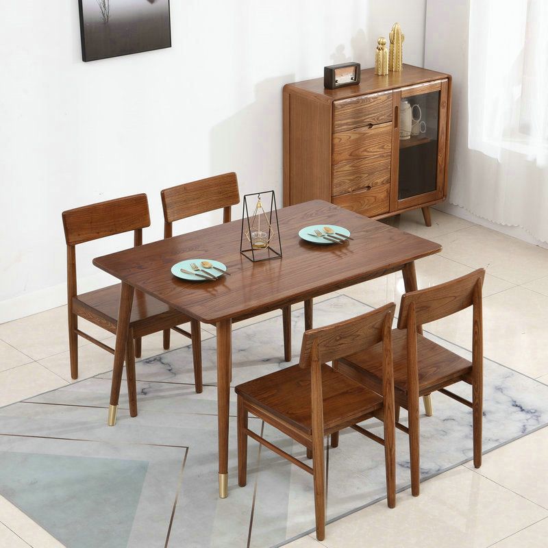 Contemporary Rectangle Dining Table Red gold sandalwood Solid Wood Table with 4 Legs Clearhalo ' dining_table' 'Dining Tables & Seating' 'Dining Tables' 'furn' 'furn_dining_table' 'Furniture' 'furniture_dining_table' 'Kitchen & Dining Furniture' 'kitchen&dining_furn' 'kitchen' 'kitchen_dining_table' 1200x1200_07e6da15-a297-45bb-aac6-3317a3753c83