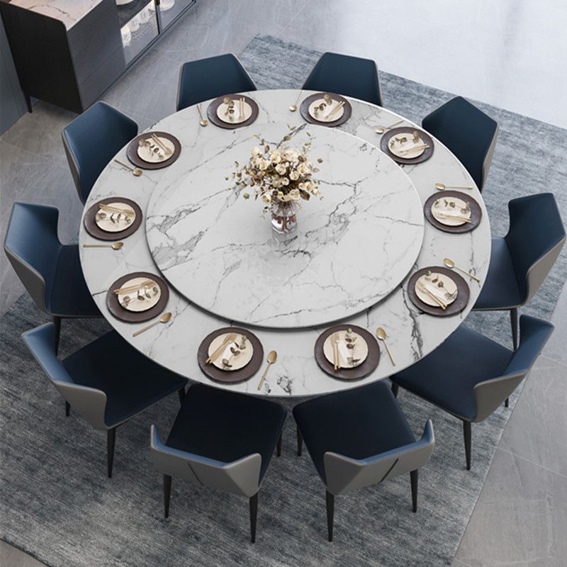Contemporary Stone Round Dining Set 1/4/7/11 Pieces Turntable Dining Furniture for Home Clearhalo 'Dining Room Sets' 'Dining Tables & Seating' 'dining_room_set' 'furn' 'furn_dining_room_set' 'Furniture' 'Kitchen & Dining Furniture' 1200x1200_07e812d2-b0c0-4164-bef9-ebe173ad501b