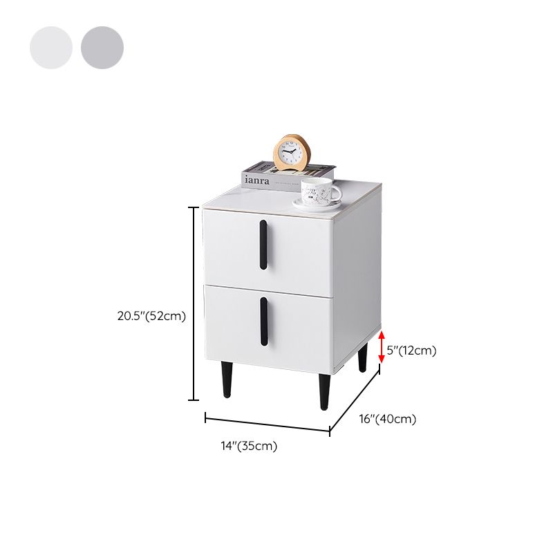 Steinakzentisch Nachttisch zeitgenössischer Nachttisch mit 2 Schubladen