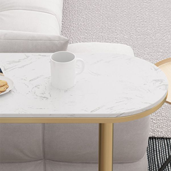 Modern Iron Bistro Table Faux Marble Top Indoor Bar Dining Table with Wine Rack Clearhalo 'Bar Furniture' 'Bar Tables' 'bar_tables' 'furn' 'furn_bar_tables' 'Furniture' 'furniture_bar_tables' 'Kitchen & Dining Furniture' 1200x1200_07e9c819-0e78-419d-95a6-f79972784971