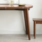 Modern Round Retractable Walnut Top Dining Table with 4 Brown Legs