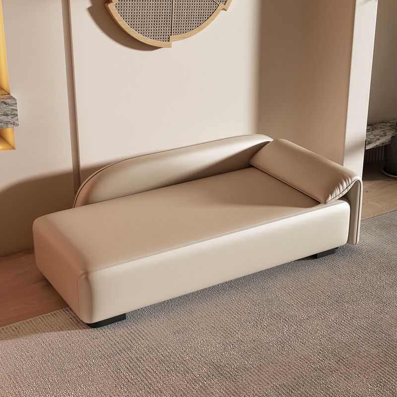 Scandinavian Upholstered Solid Color Genuine Leather One Armed Chaise Clearhalo 'Chairs & Seating' 'Chaise Lounge' 'chaise_lounge' 'furn' 'furn_chaise_lounge' 'Furniture' 'Living Room Furniture' 1200x1200_07eb5405-253b-4b1f-8894-d5ef95bee9f5