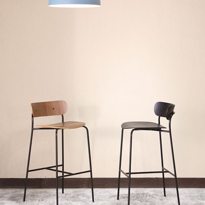 Industrial Iron Simple Barstool Restaurant Tall Stool with Wood Seat, 1 Piece Clearhalo 'Bar Furniture' 'Bar Stools' 'bar_stools' 'furn' 'furn_bar_stools' 'furniture_bar_stools' 'Kitchen & Dining Furniture' 'kitchen&dining_furn' 'kitchen' 'kitchen_furn' Furniture' 1200x1200_07ebf8d7-8160-4e56-a9a5-9c2db2299526