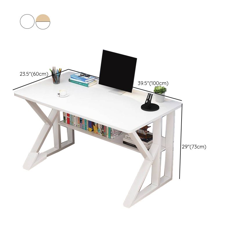 Escritorio de escritura industrial dormitorio de madera y escritorio de oficina con estante