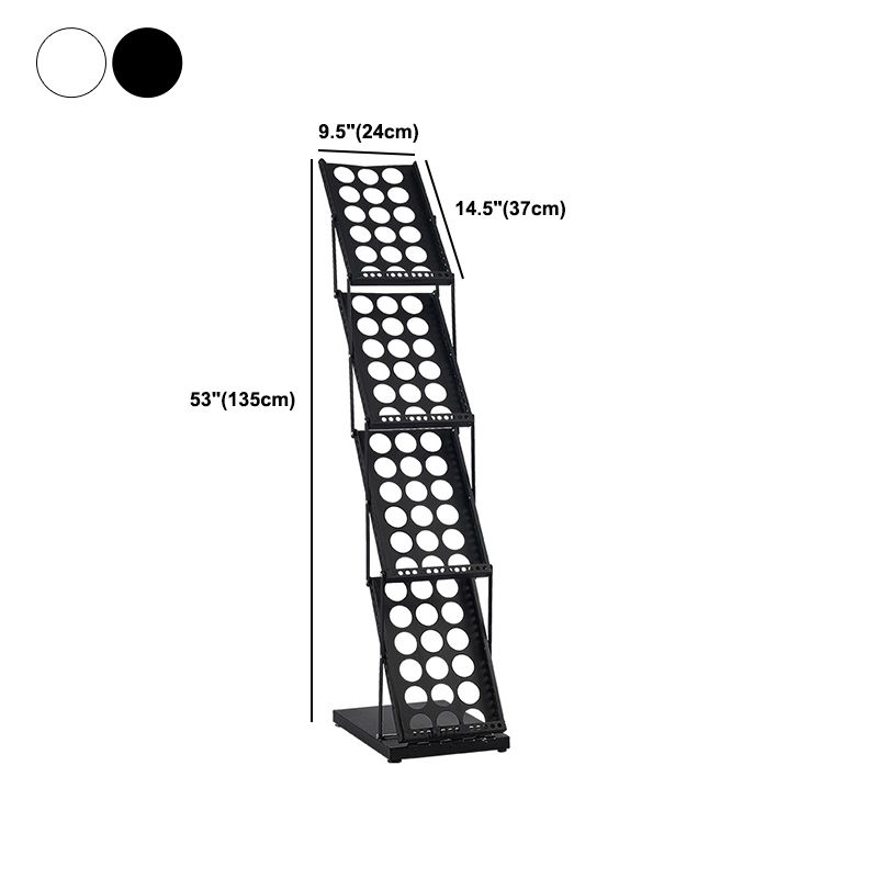 Metal Closed Back Shelf Bookcase Contemporary Folding Book Shelf