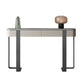 Glam Stone Console Accent Table with Stainless Steel Bracket for Hall