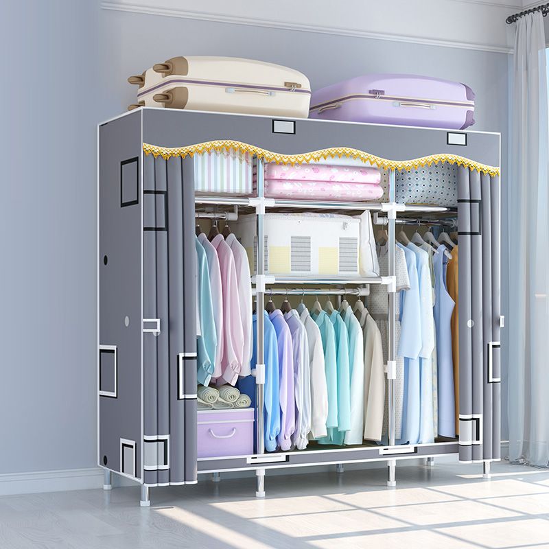 Contemporary Style Wardrobe Metal Wardrobe Closet with 1-Door Clearhalo 'Armoires & Wardrobes' 'armoires_wardrobes' 'Bedroom Furniture' 'furn' 'furn_armoires_wardrobes' 'Furniture' 1200x1200_07ee35b8-57dd-49d3-80e0-fcf6d9826eab