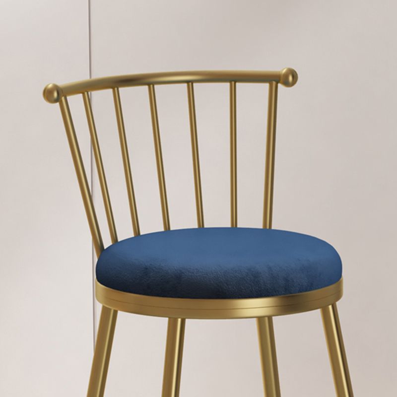 Glam Armless Backrest Counter Stool Steel Milk Tea Shop Bar Stool with Velvet Cushion Clearhalo 'Bar Furniture' 'Bar Stools' 'bar_stools' 'furn' 'furn_bar_stools' 'furniture_bar_stools' 'Kitchen & Dining Furniture' 'kitchen&dining_furn' 'kitchen' 'kitchen_furn' Furniture' 1200x1200_07f146f2-0824-4ee2-b5fd-7e564bac1207