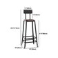 Industrial Rectangular Bar Pub Table Set 1/5 Pcs Solid Wood Top Bar Table with Iron Stools