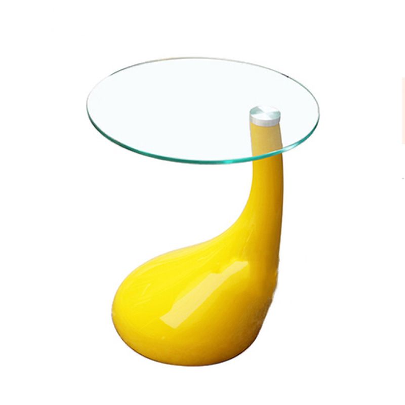 Contemporary End Table Glass Round Plastic Pedestal Living Room Side Table Clearhalo 'Coffee & Accent Tables' 'End & Side Tables' 'end_side_tables' 'furn' 'furn_end_side_tables' 'Furniture' 'Living Room Furniture' 1200x1200_07f1d8ea-e89a-4408-8620-4b01fa2ec0cc